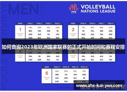 如何查询2023年欧洲国家联赛的正式开始时间和赛程安排